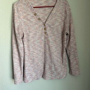 Women's Pink Button-Detail Top